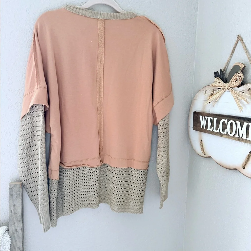 BiBi Peach and Beige Knit Sweater - Picture 6 of 6